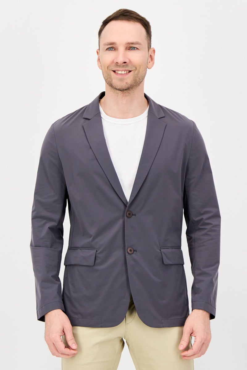 SELECTED Men Regular Fit Solid Long Sleeve Casual Blazers, Dark Grey - Image 1